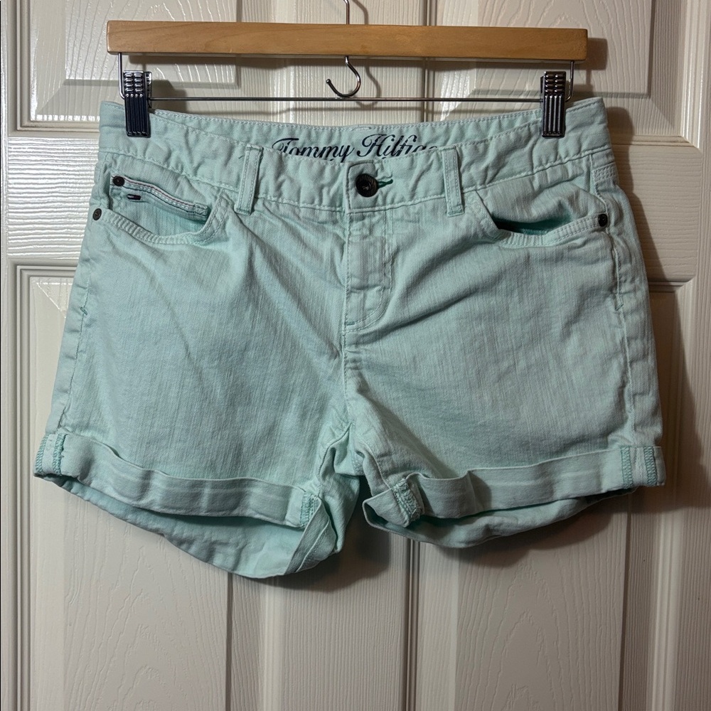 Tommy Hilfiger Mint Green Denim Shorts